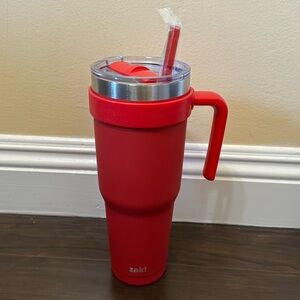 40oz Red Tumbler Cup With Handle